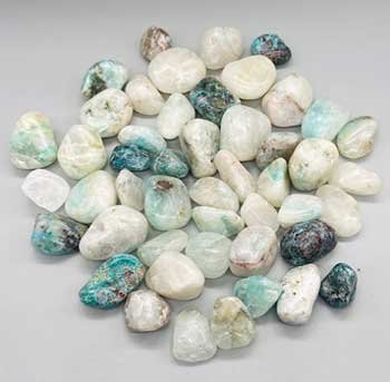 1 lb Quartz W Chrysocolla tumbled stones (image for) 1 lb Quartz W Chrysocolla tumbled stones